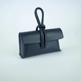 Navy Blue Modern Leather Clutch & Crossbody