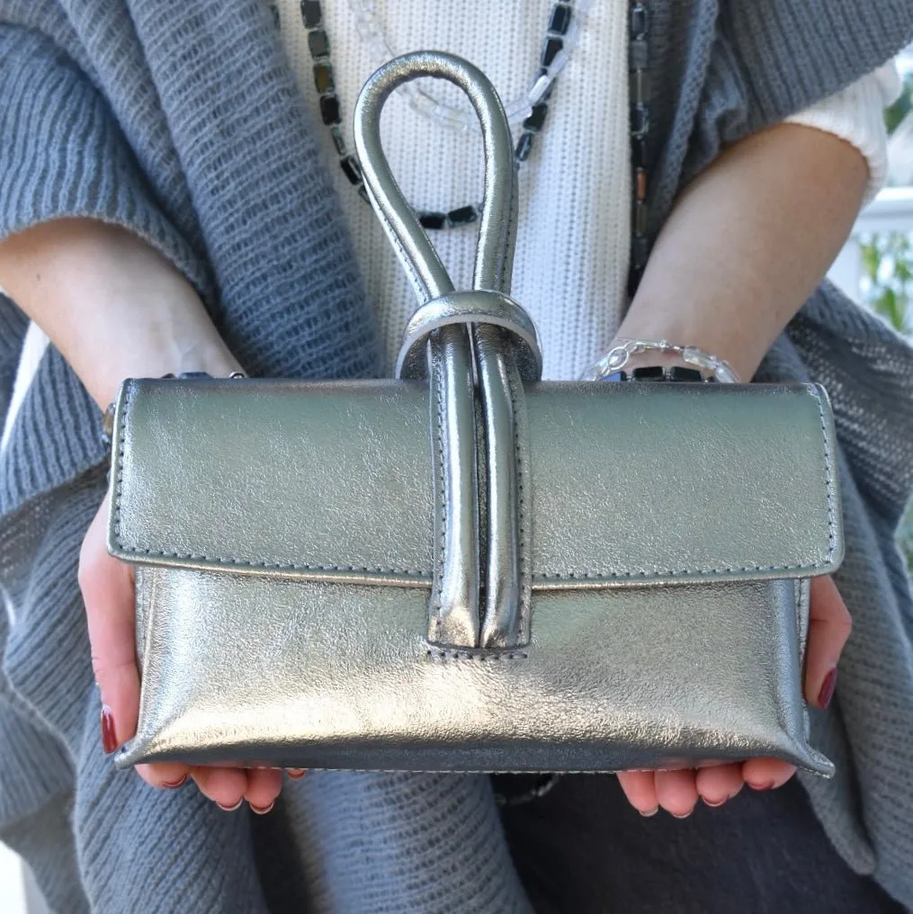 Navy Blue Modern Leather Clutch & Crossbody