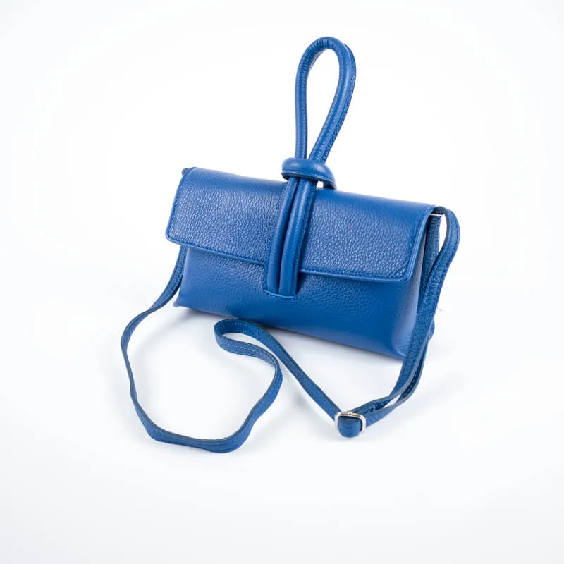 Navy Blue Modern Leather Clutch & Crossbody