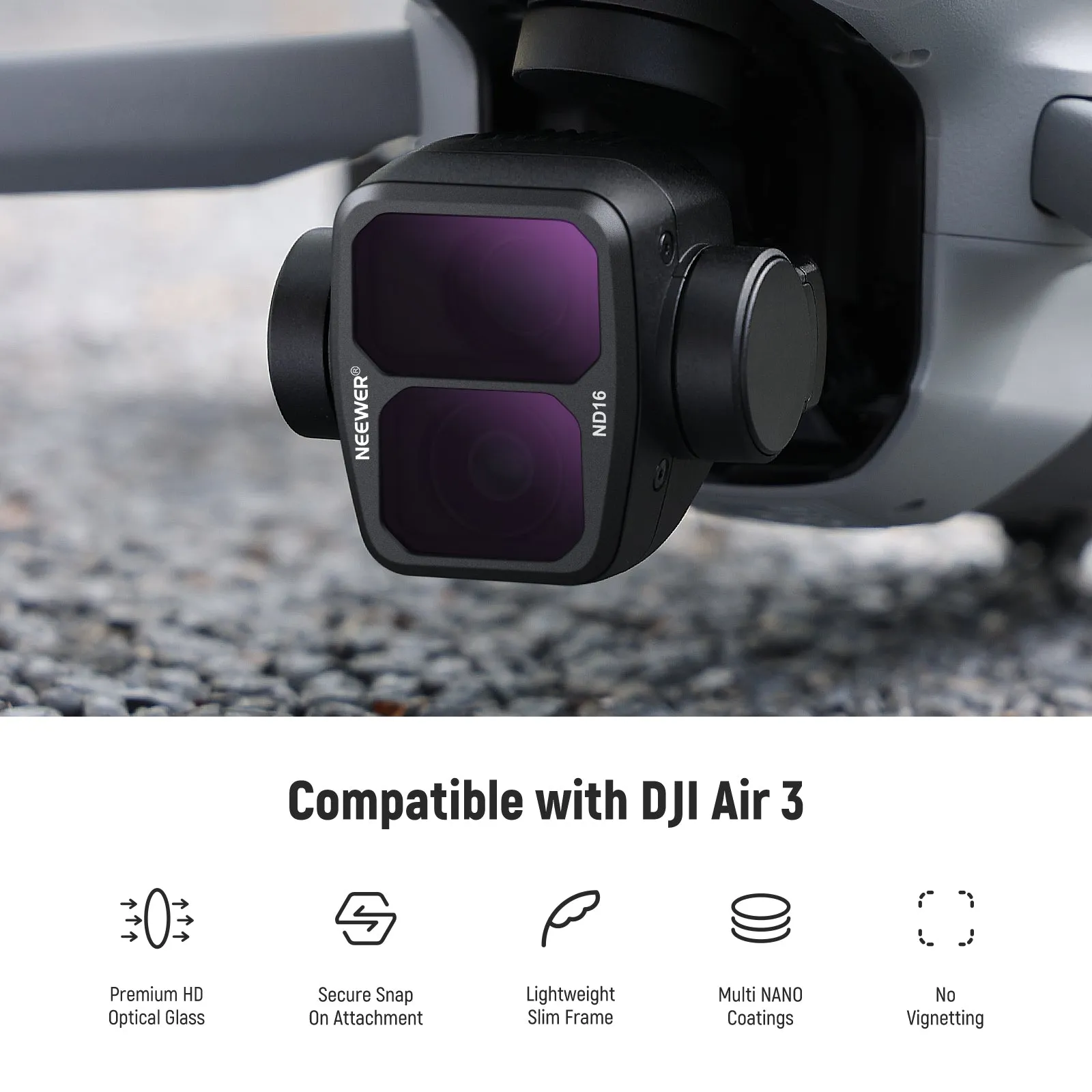 NEEWER 4 Pack ND & CPL Filter Set compatible with DJI Air 3