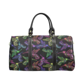 Neon Floral Hummingbirds Waterproof Travel Bag/Small