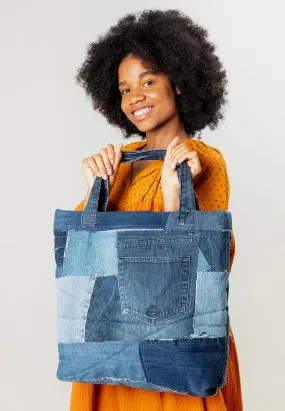 Nova Upcycled Denim Shopper Bag