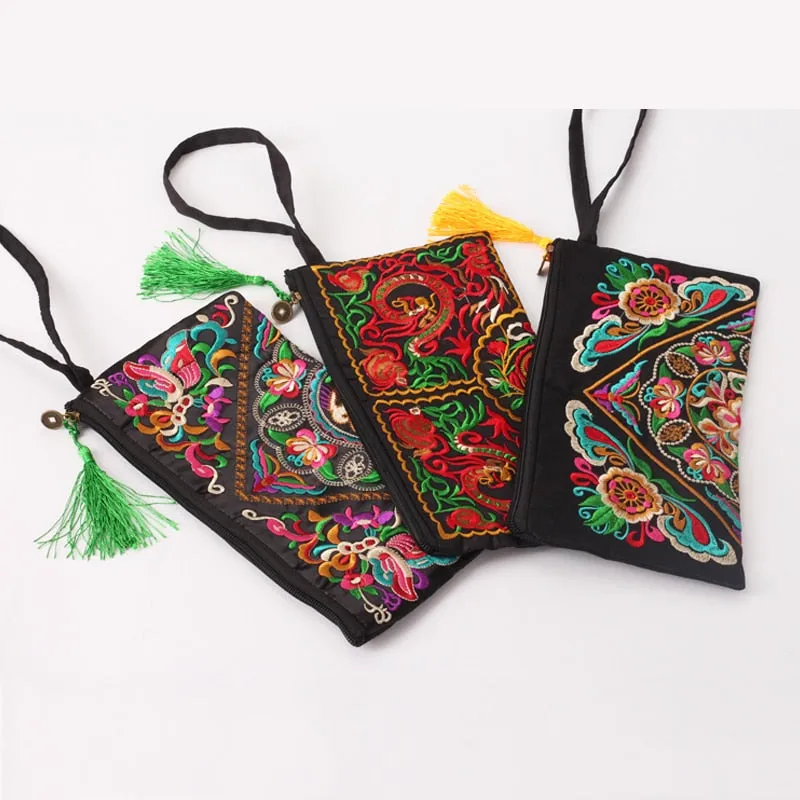 Oriental Embroidered Clutch Purse