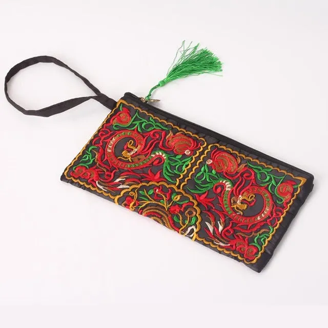 Oriental Embroidered Clutch Purse