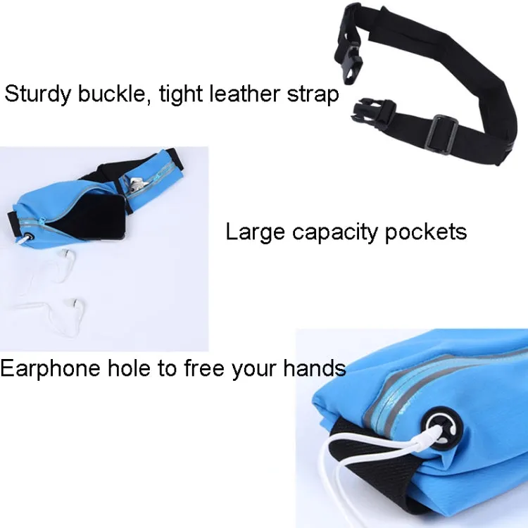 Outdoor Sports Cell Phone Waist Pack Waterproof Cycling Waist Bag With Earphone Hole(Lake Blue)