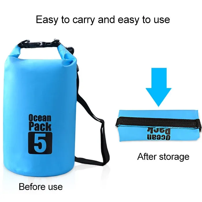 Outdoor Waterproof Single Shoulder Bag Dry Sack PVC Barrel Bag, Capacity: 15L (Black)