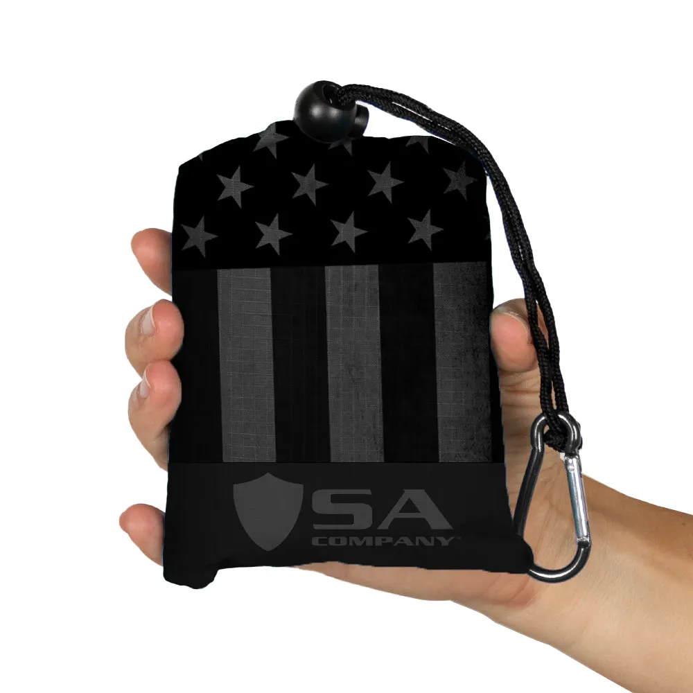 Packable Blanket | Blackout American Flag