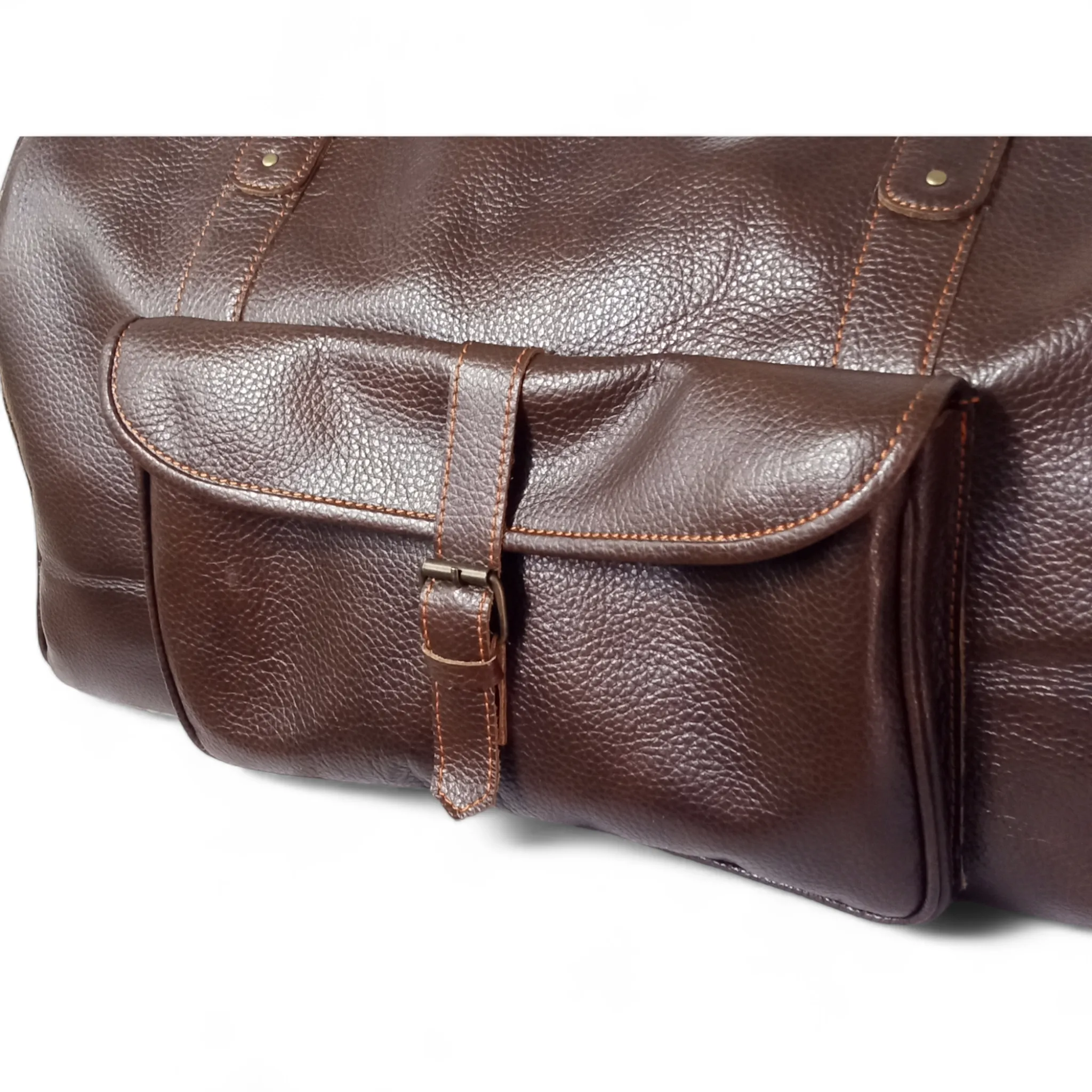 Pebble Grain Leather Weekender Bag