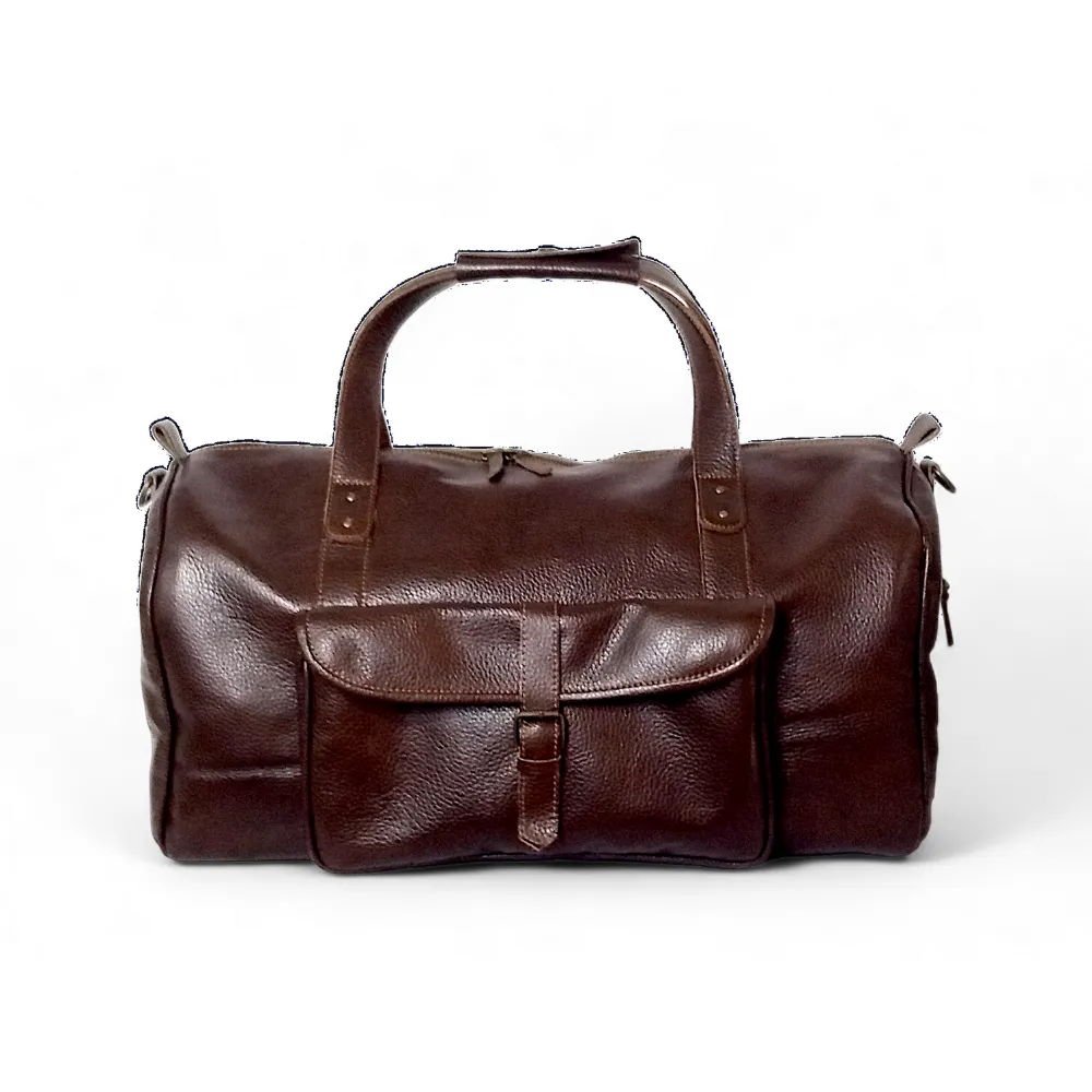 Pebble Grain Leather Weekender Bag