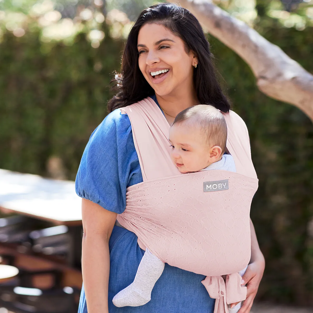 Petunia Pickle Bottom x MOBY Easy Wrap Carrier in Rose Quartz Eyelet