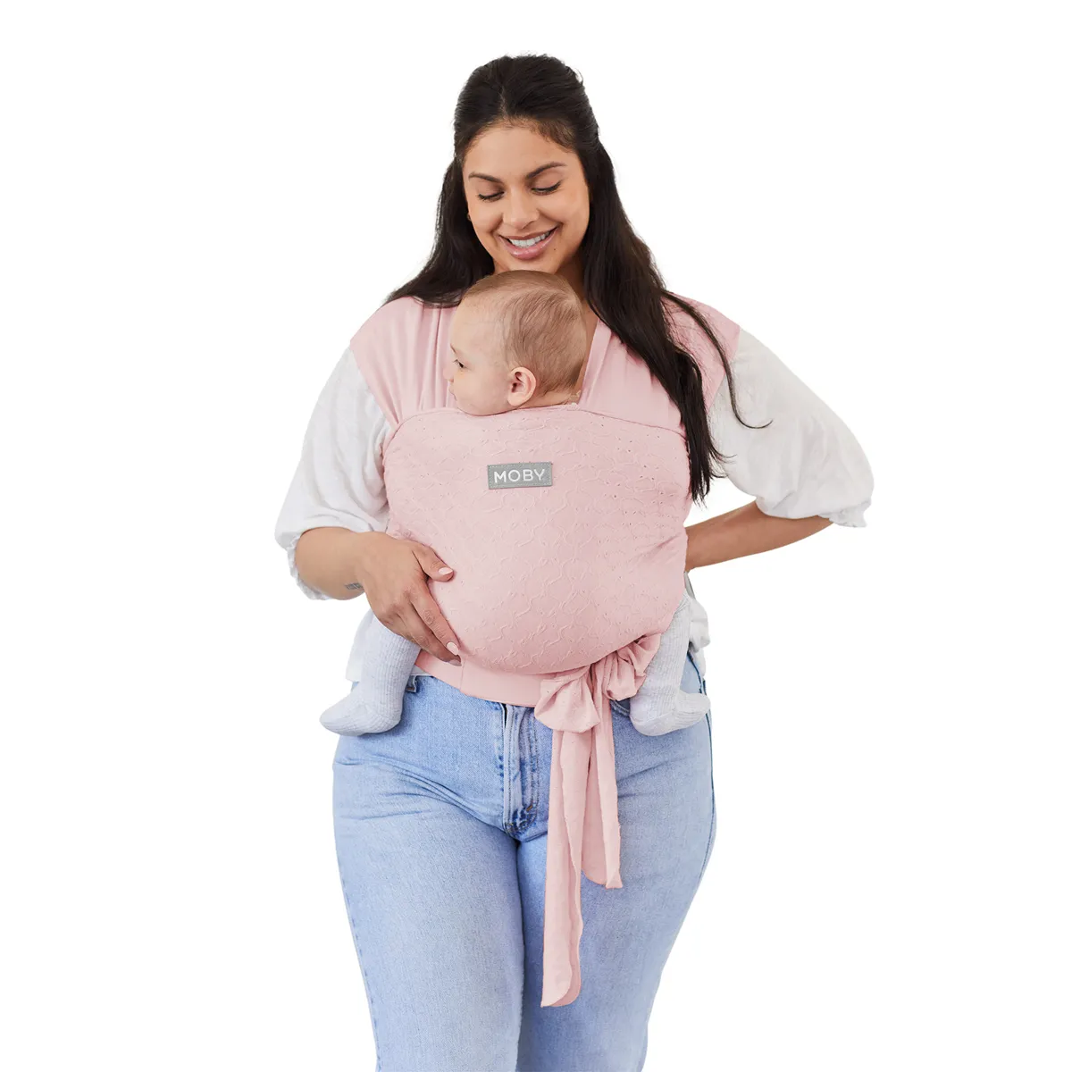 Petunia Pickle Bottom x MOBY Easy Wrap Carrier in Rose Quartz Eyelet