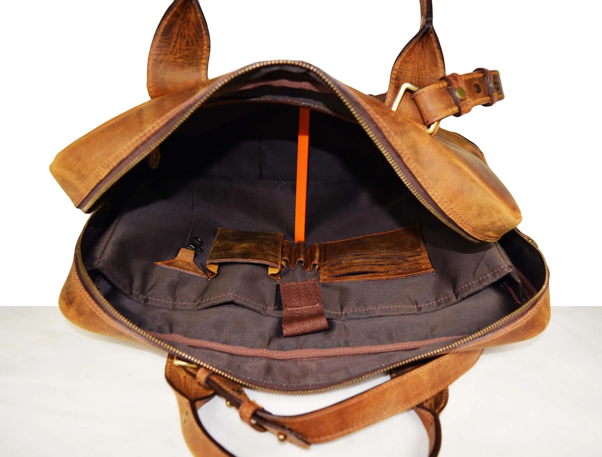 Picton Leather Office Bag - Caramel Brown