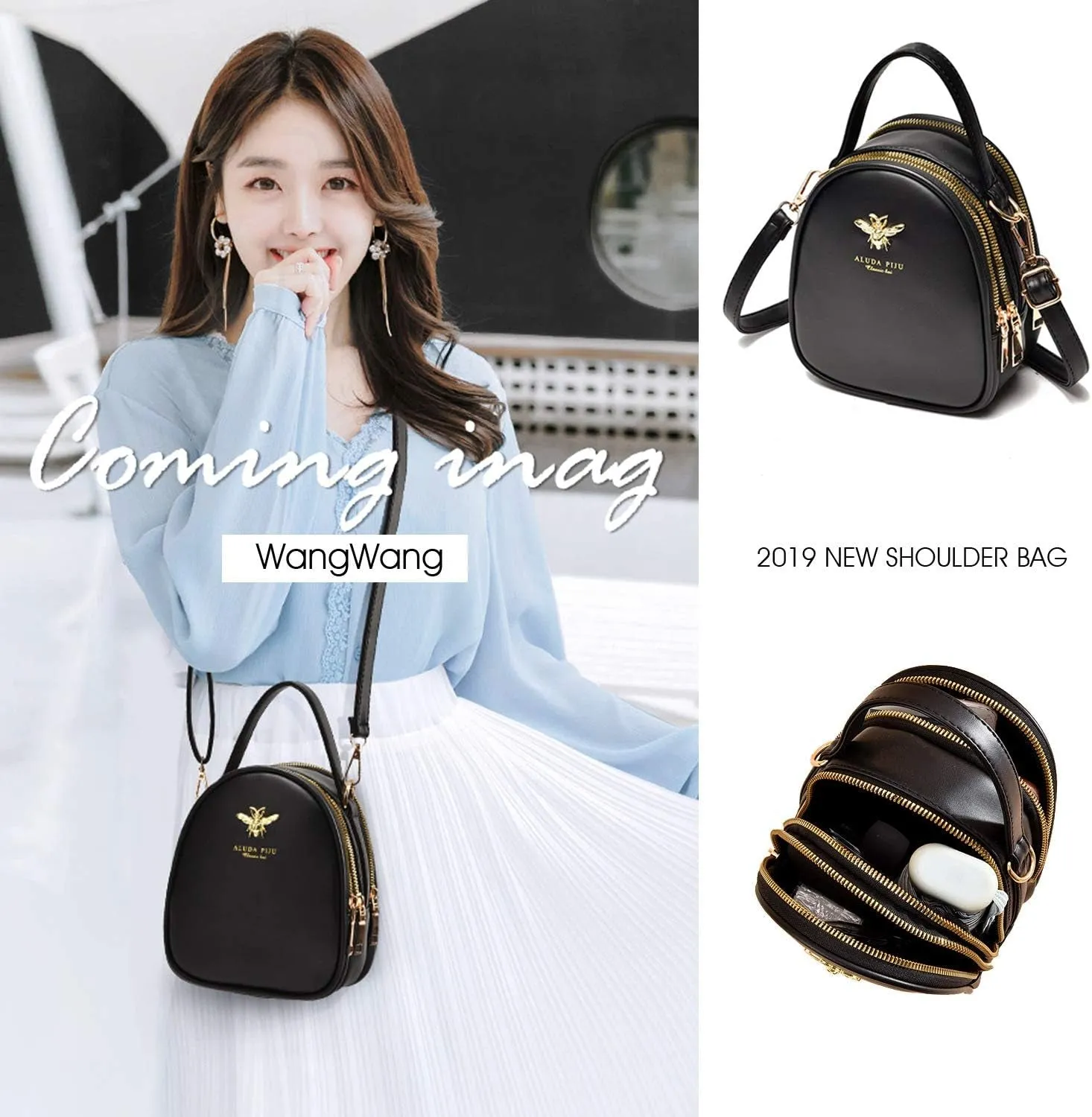 Professional title: "Women's Small Crossbody Shoulder Bag, Stylish Messenger Purse with Wallet Compartment"