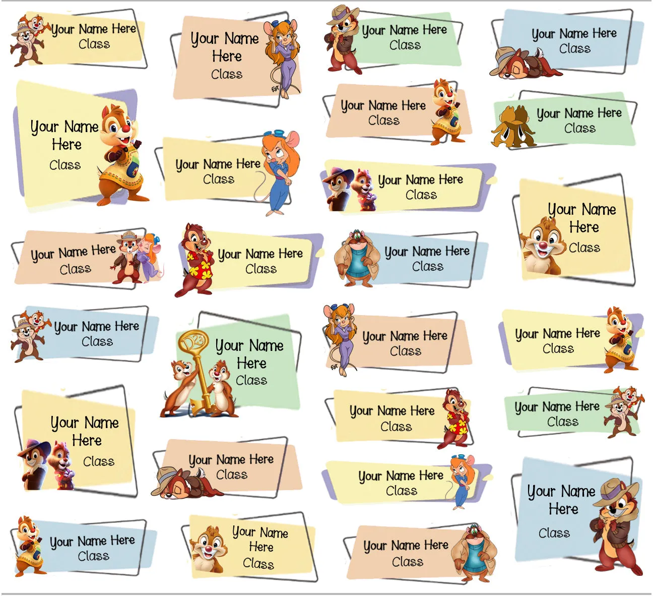 ""Chip & Dale" School labels Packs