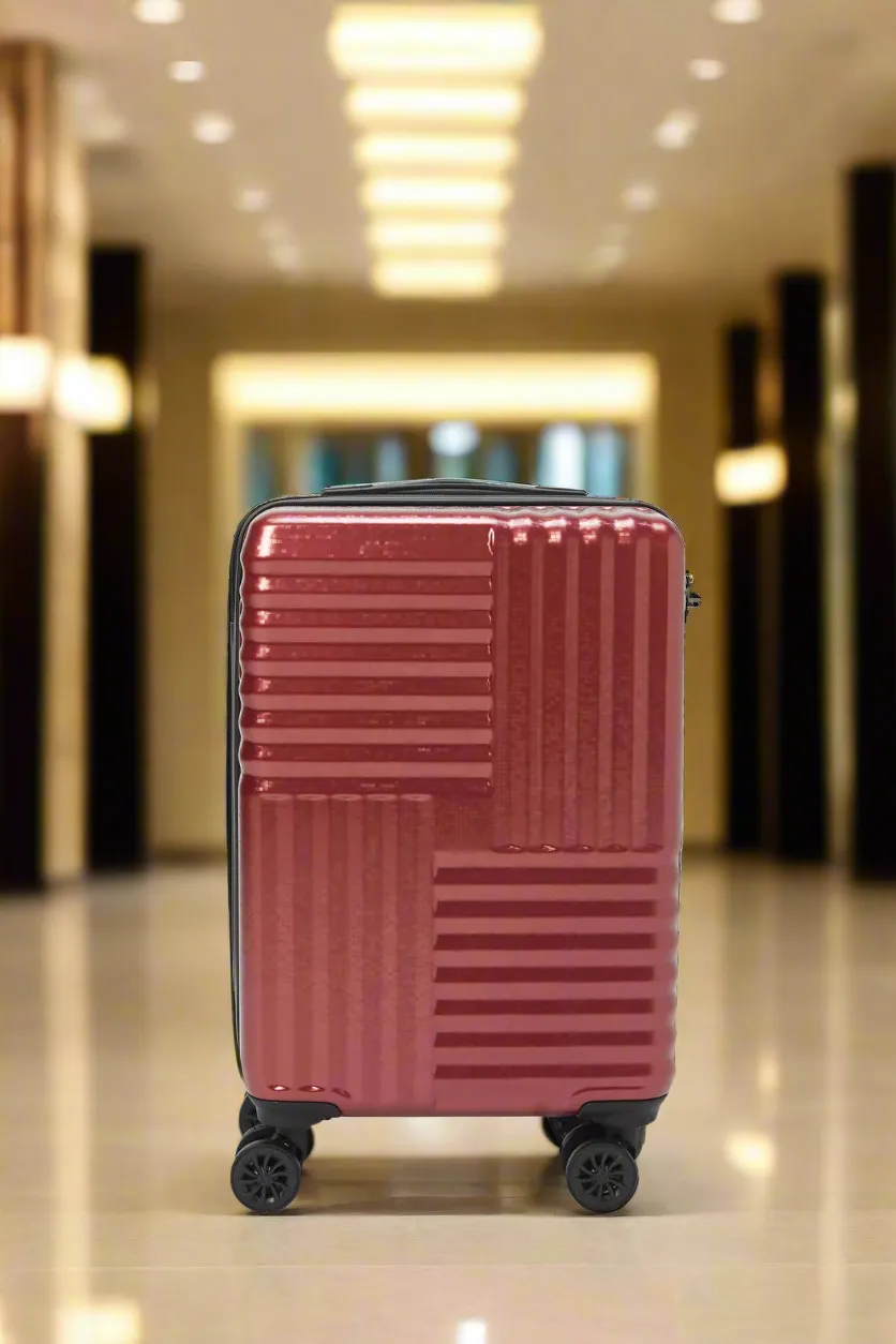 Red Textured Trolley Luggage (20 Inch)