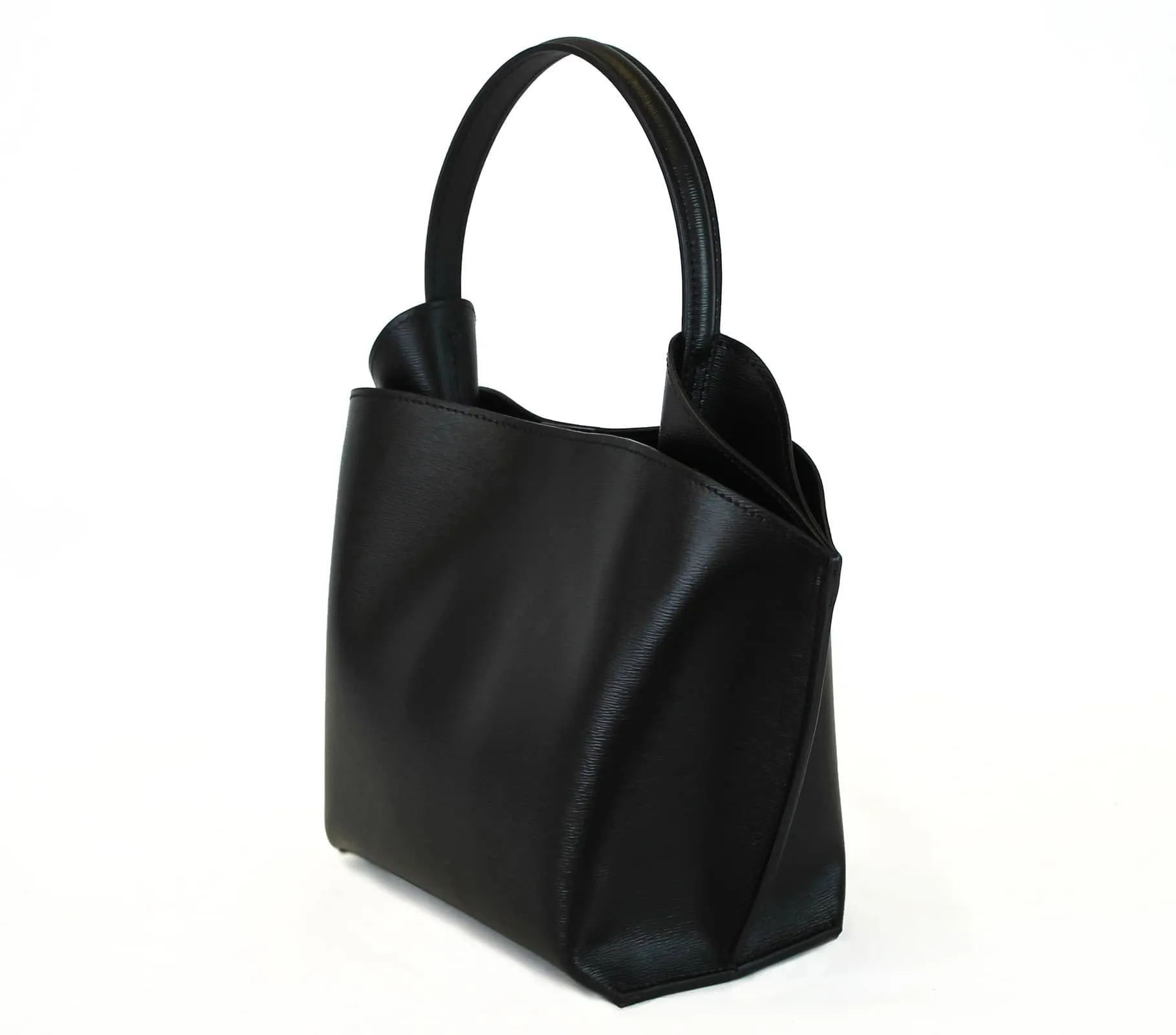 RIGID LEATHER HANDBAG