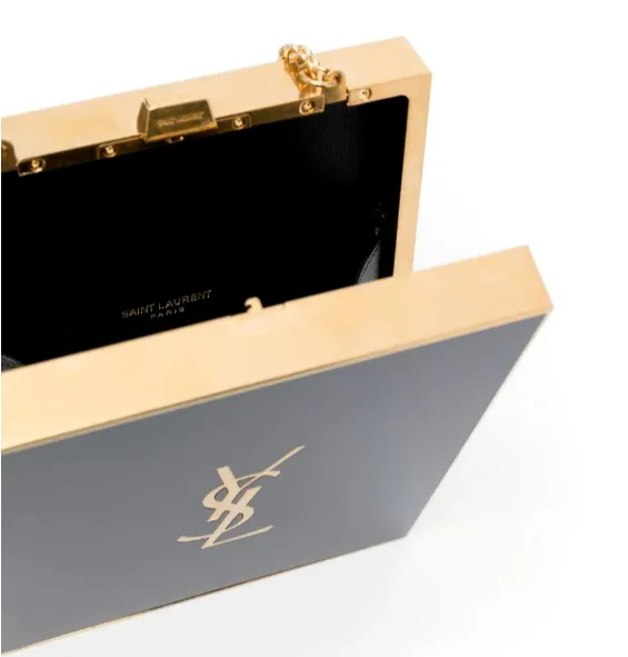 Saint Laurent Tuxedo Box Clutch Black