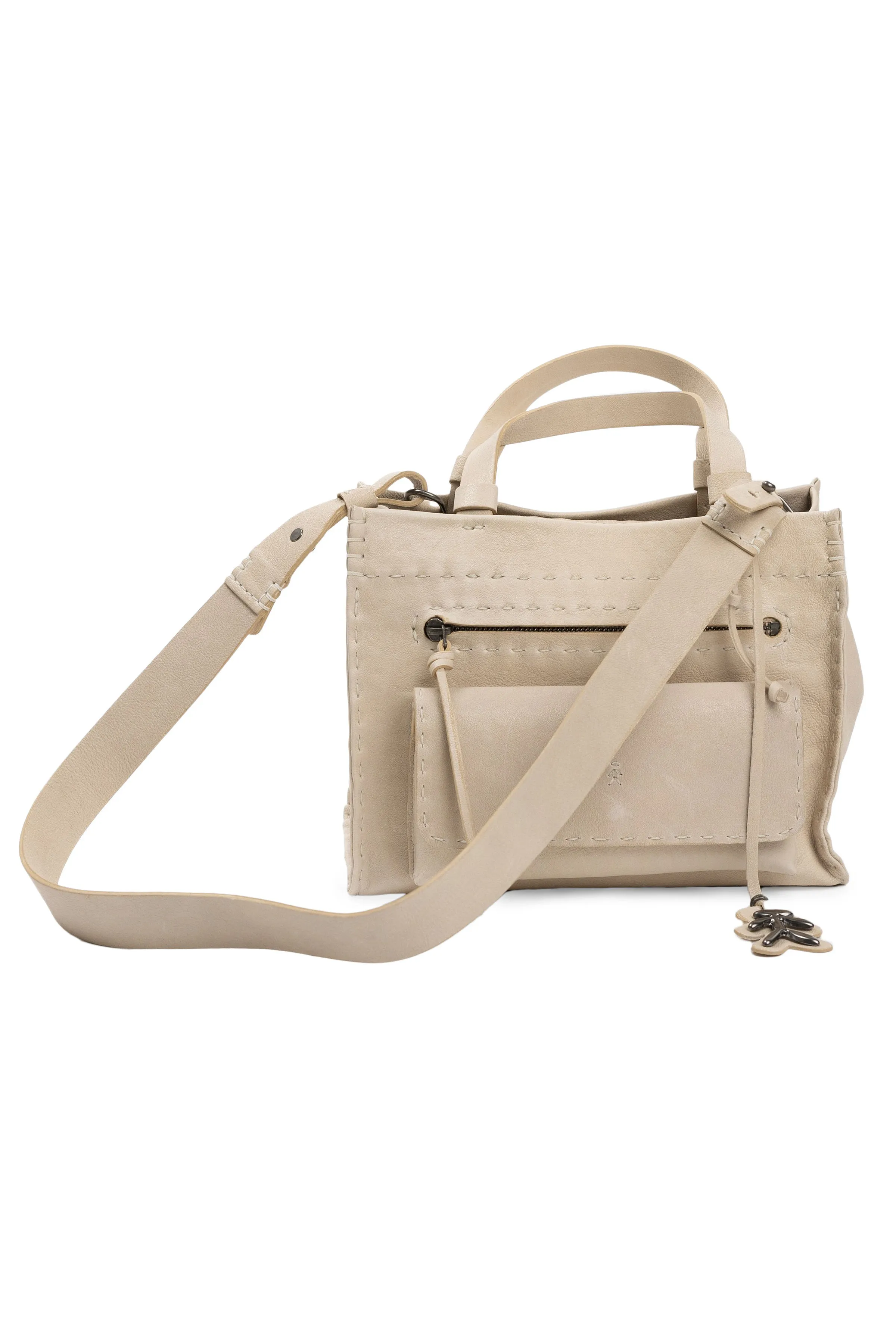 Shopping Pocket Leather Bag in Old Iron Beige