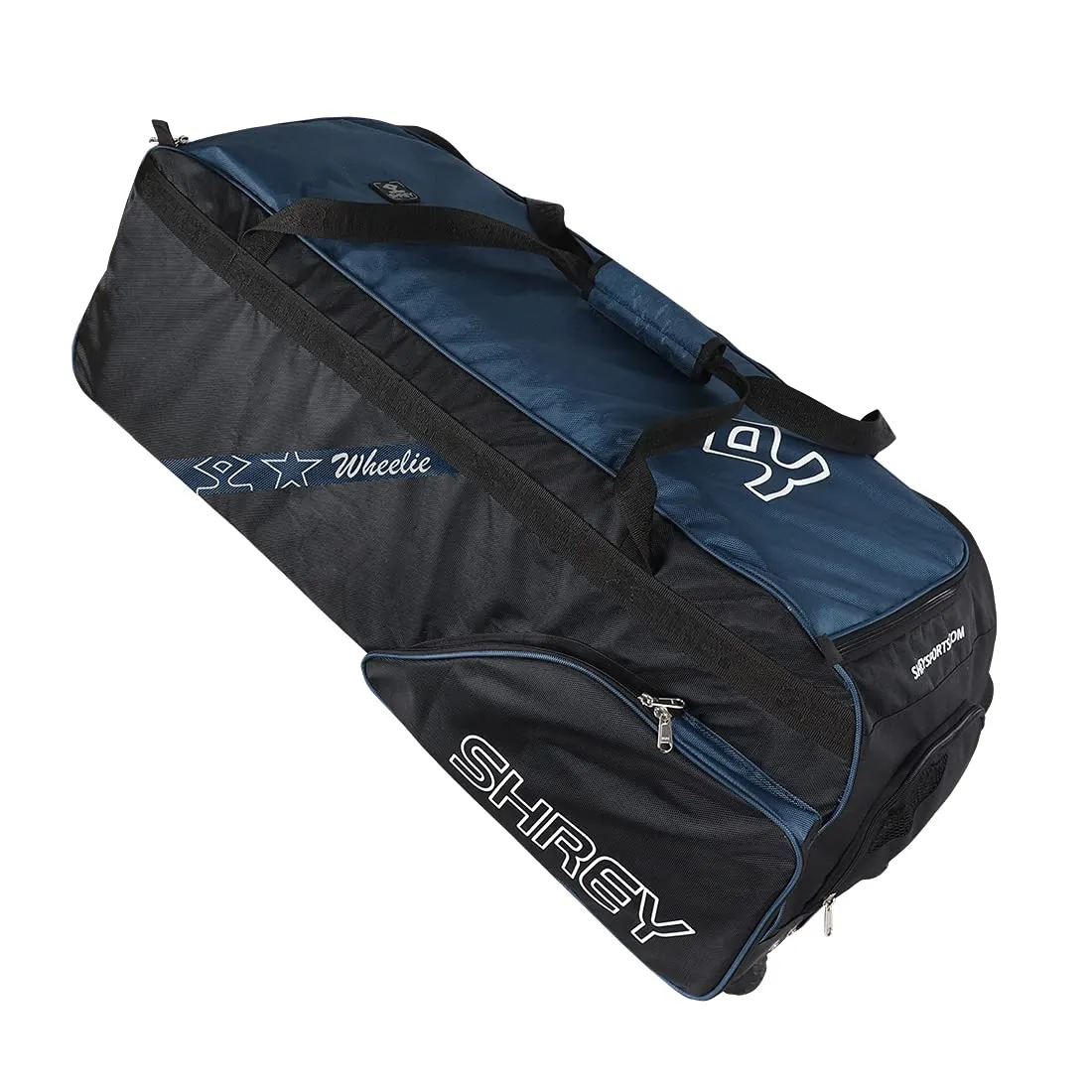 Shrey 1782 Star Wheelie Cricket Kitbag - Black/Navy