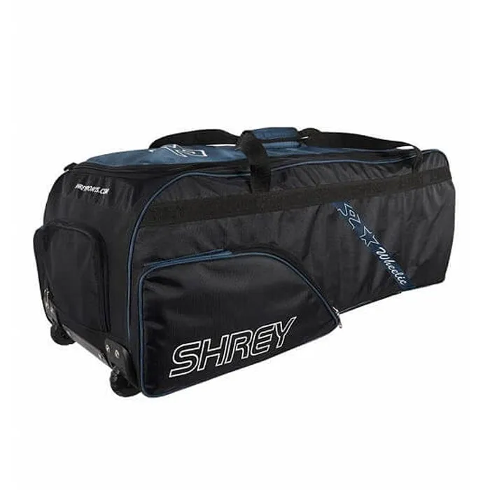 Shrey 1782 Star Wheelie Cricket Kitbag - Black/Navy