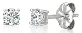 Soliataire Brilliant Stud Earrings Finished in Pure Platinum- 0.50 cttw