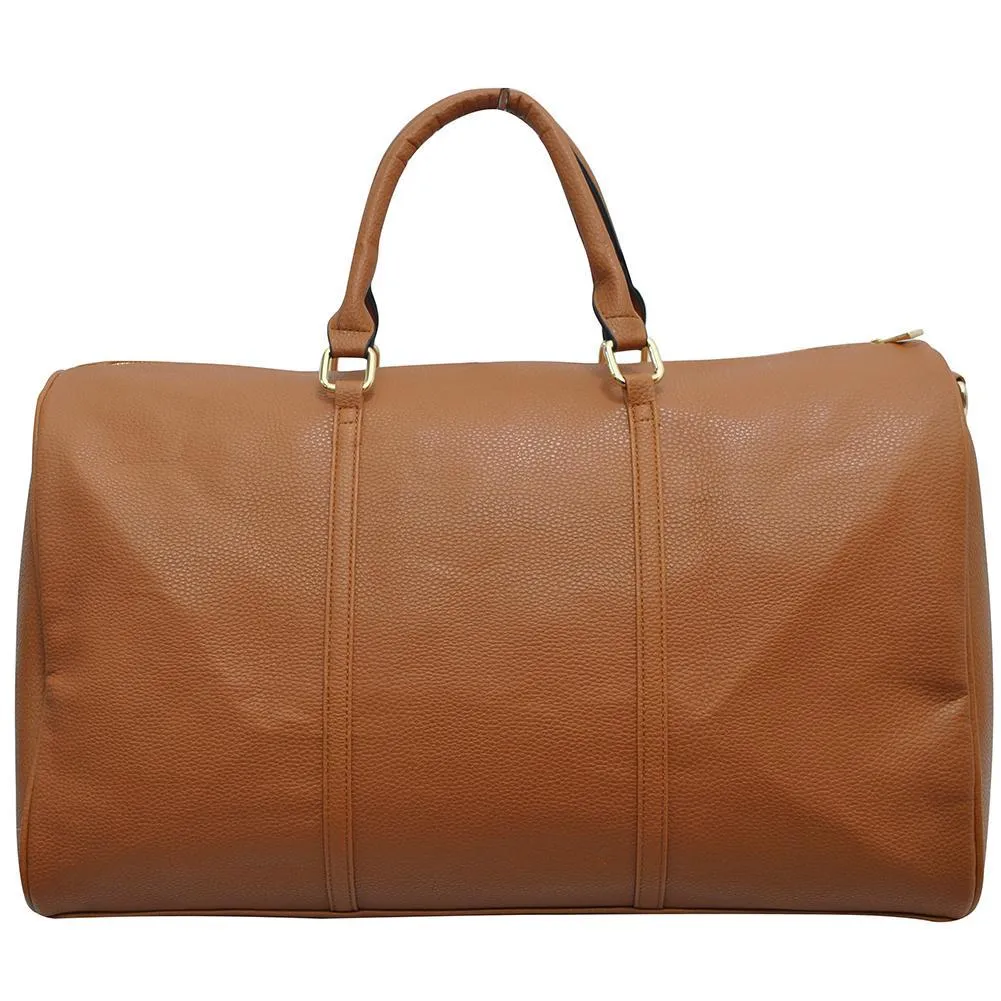 Solid Light Brown NGIL Faux Leather Duffle Bag