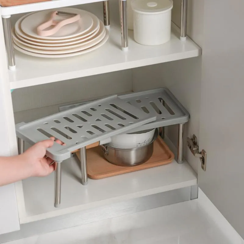 Space Saving Retractable Cabinet Organizer Shelf