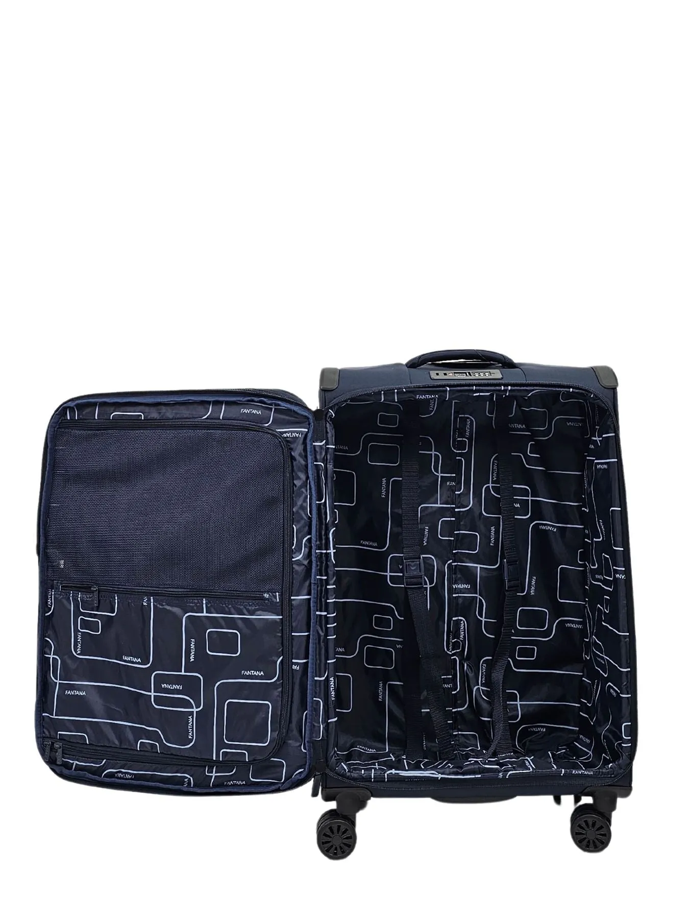 Suitcase Travel Bag Carry On Hand Cabin Check in Soft Case Luggage Trolley Zipped Compartments