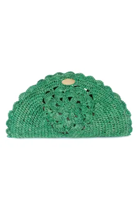 Sun Raffia Clutch in Green