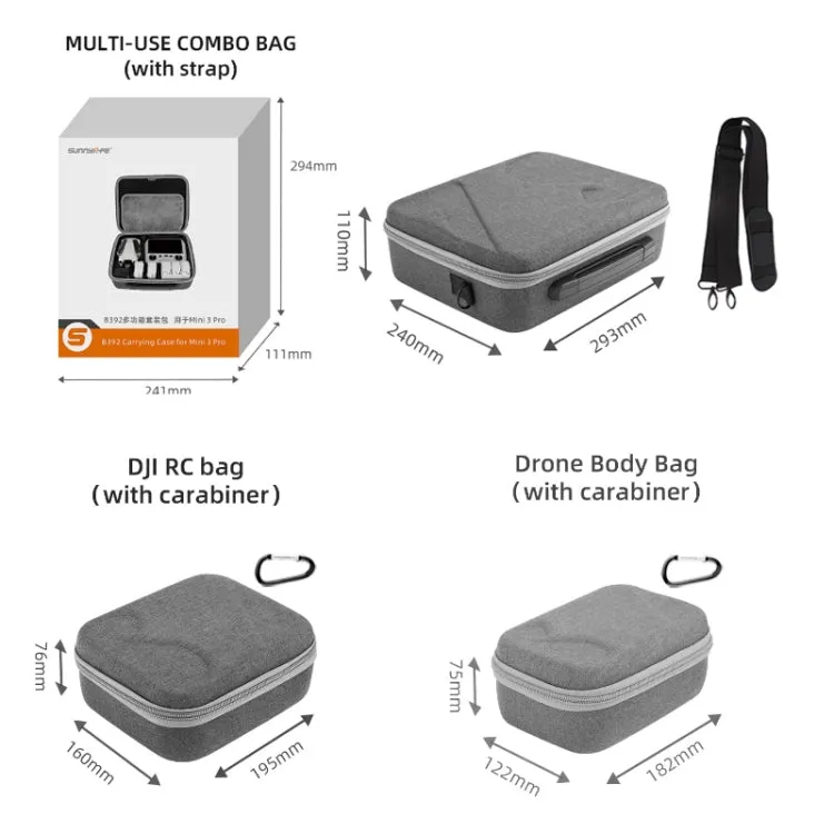 Sunnylife Drone Protective Storage Bag for DJI Mini 3 Pro,Style:  RC Bag