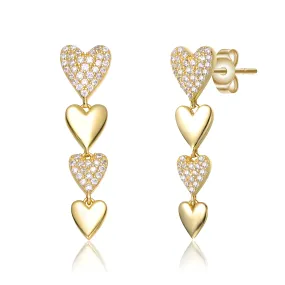 Sylvie Heart Vertical Dangle Earrings