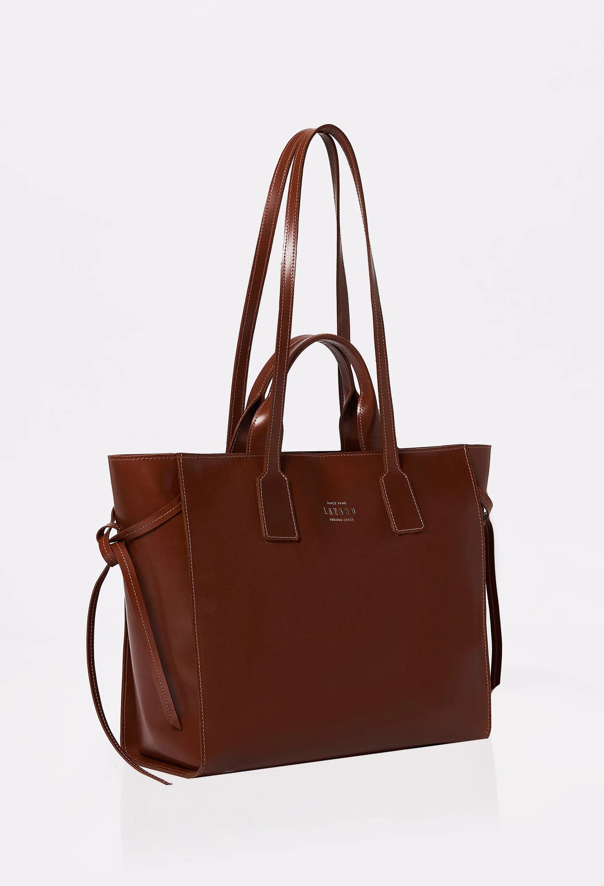 Tan Leather Tote Bag 'Lambro'