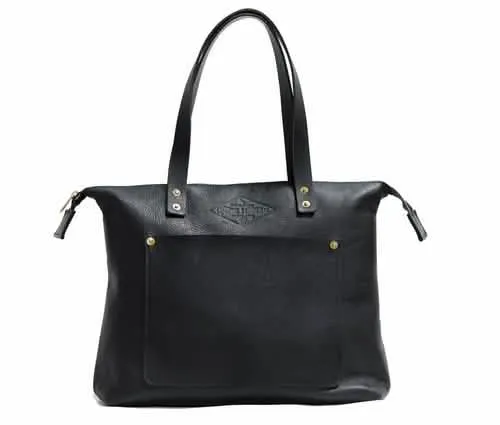 Timeless Elegance: Customizable Handmade Leather Tote - Pebble