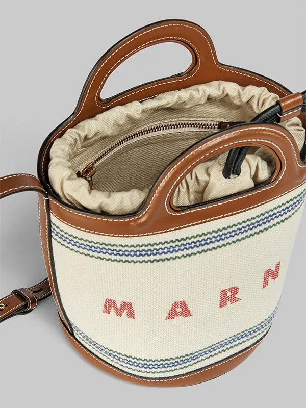 Tropicalia Small Bucket Bag in Stripe Canvas