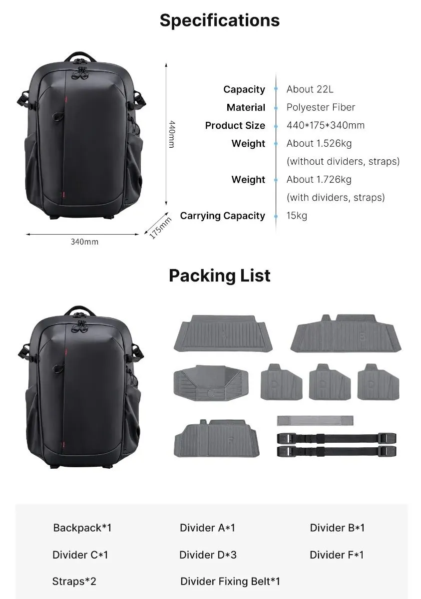 Ulanzi BP09 Camera Backpack 22L B011GBB1