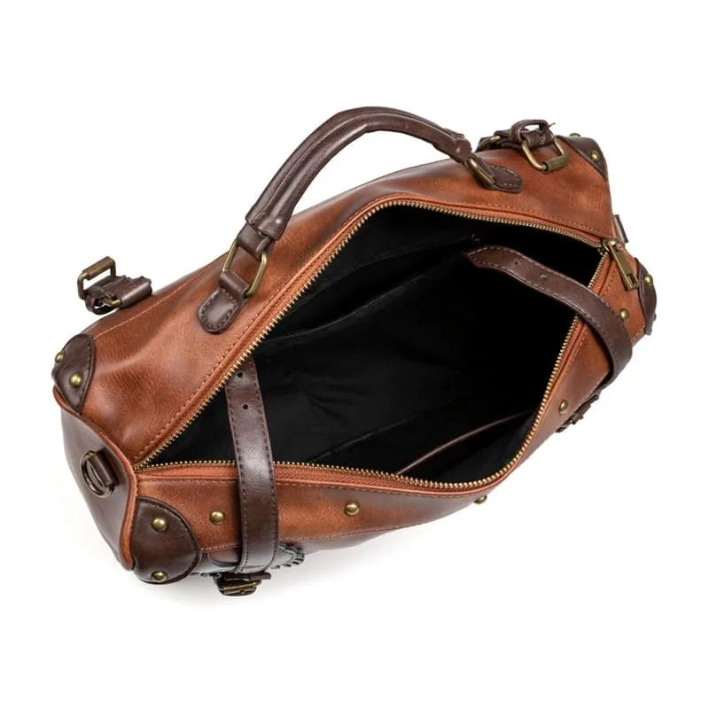 Unisex Retro Brown Steampunk Industrial Backpack for Outdoor Adventures