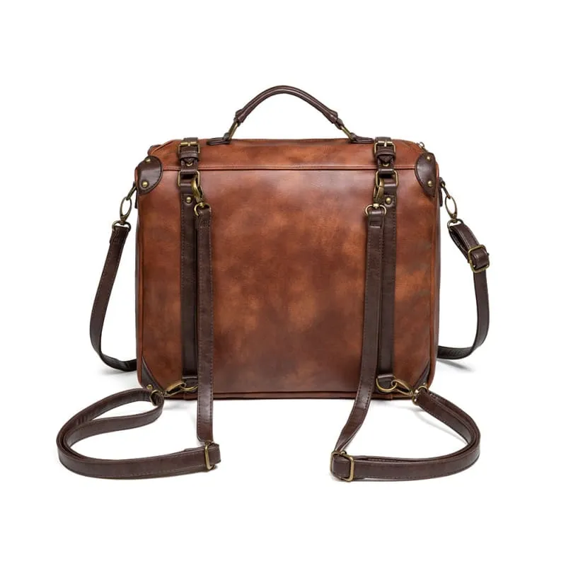 Unisex Retro Brown Steampunk Industrial Backpack for Outdoor Adventures