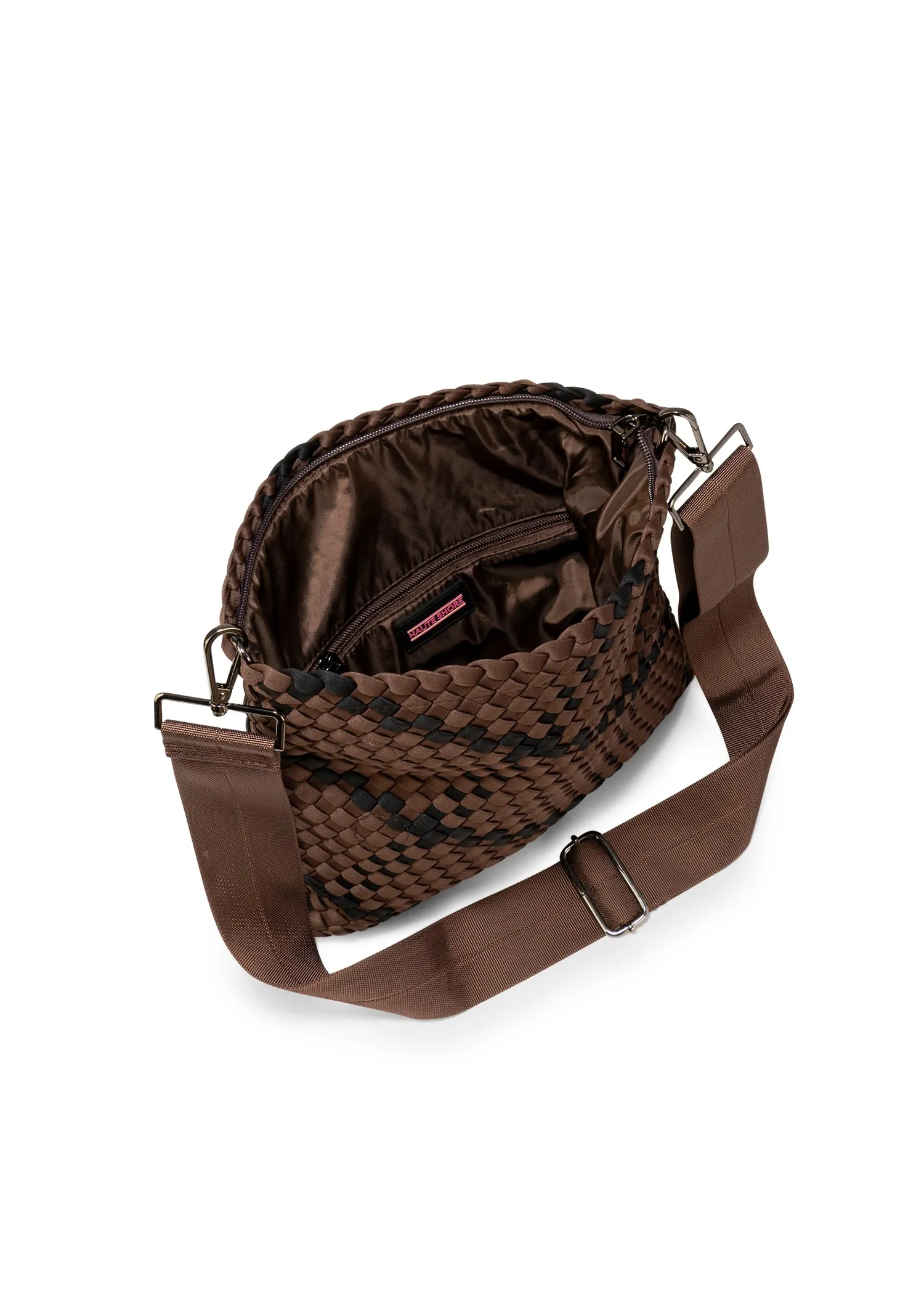 Val Espresso Convertible Woven Crossbody