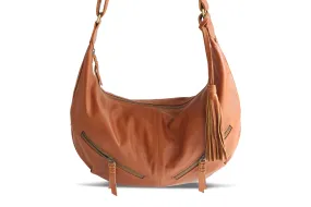 VANESSA LEATHER HANDBAG IN MOCCA