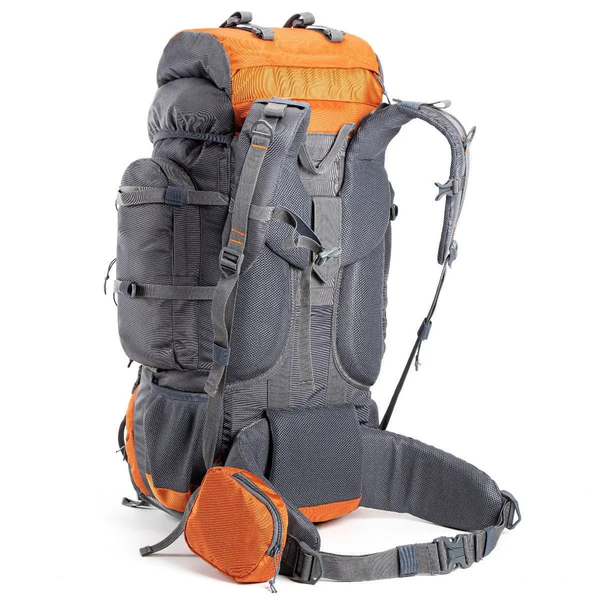 Walker Trekking and Backpacking Rucksack - 65 Litre - Grey & Orange