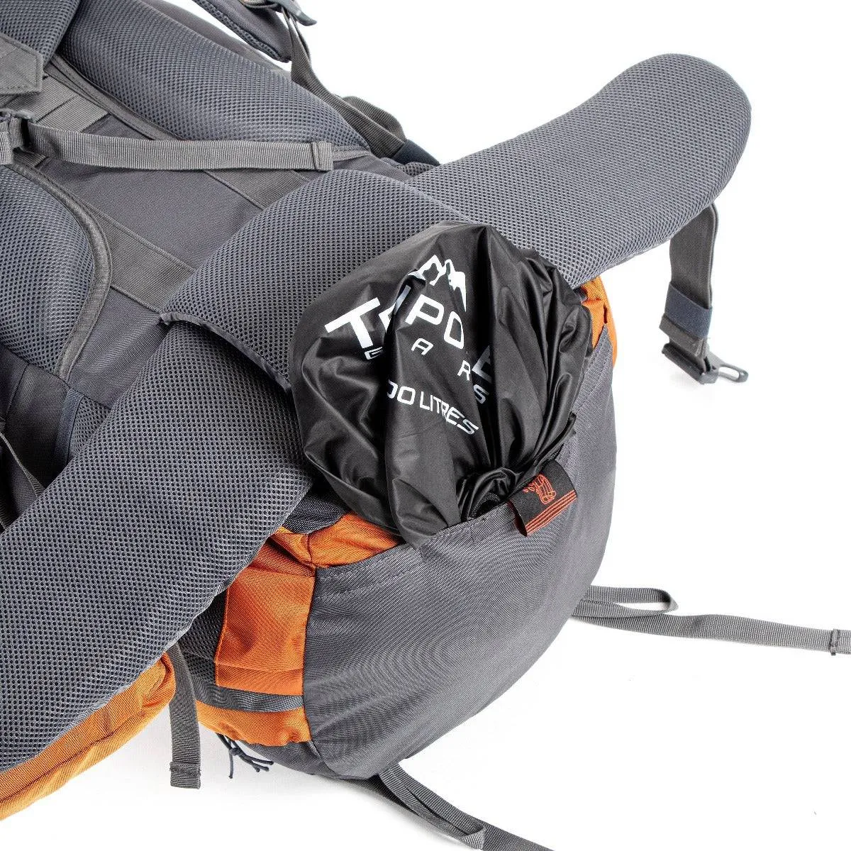 Walker Trekking and Backpacking Rucksack - 65 Litre - Grey & Orange