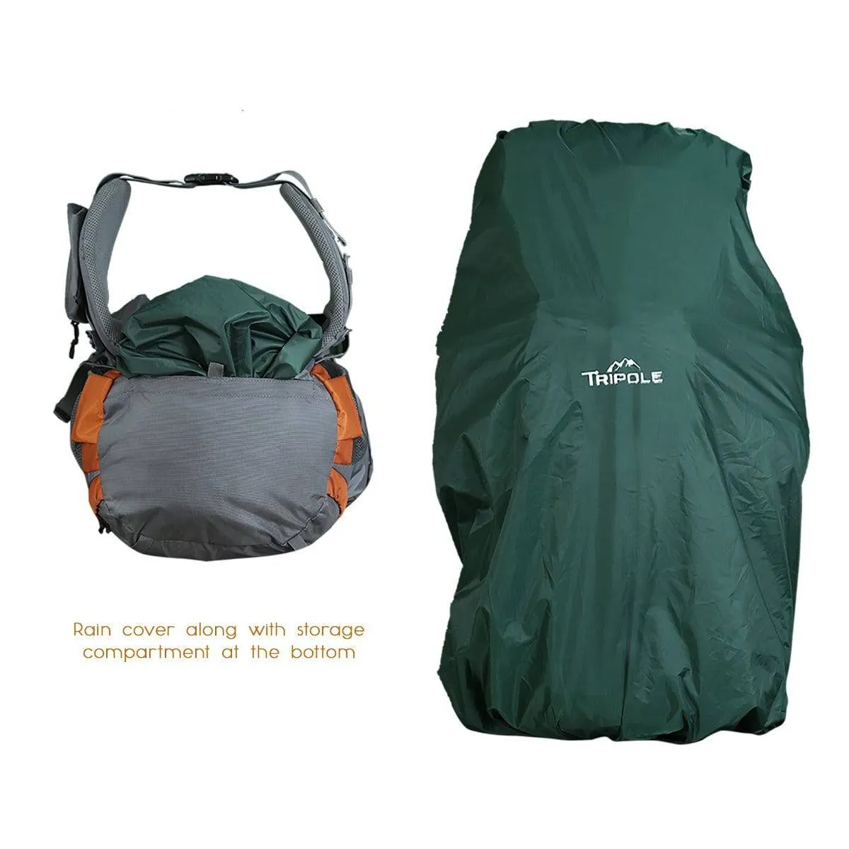 Walker Trekking and Backpacking Rucksack - 65 Litre - Grey & Orange