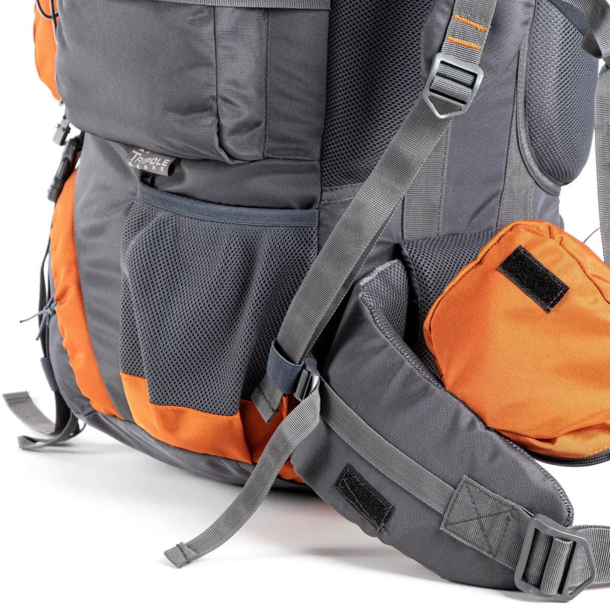 Walker Trekking and Backpacking Rucksack - 65 Litre - Grey & Orange