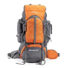 Walker Trekking and Backpacking Rucksack - 65 Litre - Grey & Orange