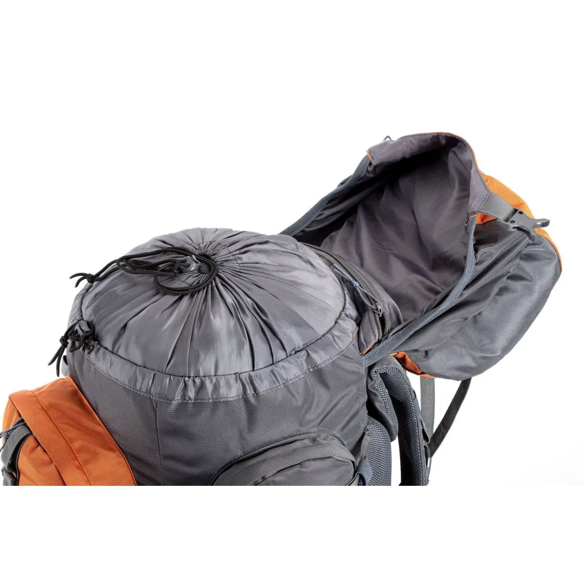 Walker Trekking and Backpacking Rucksack - 65 Litre - Grey & Orange