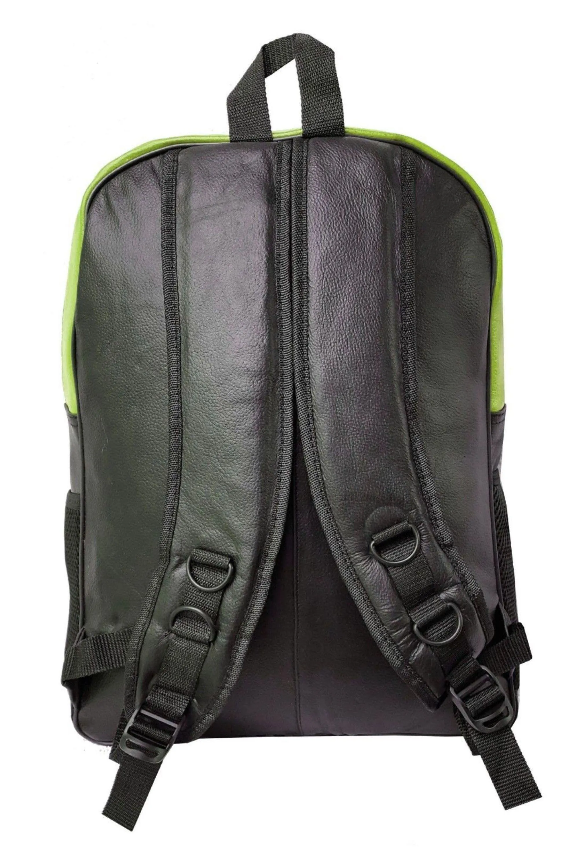 Warrior Gears® Leather Motorcycle Cycling Backpack Expandable Rucksack - Green