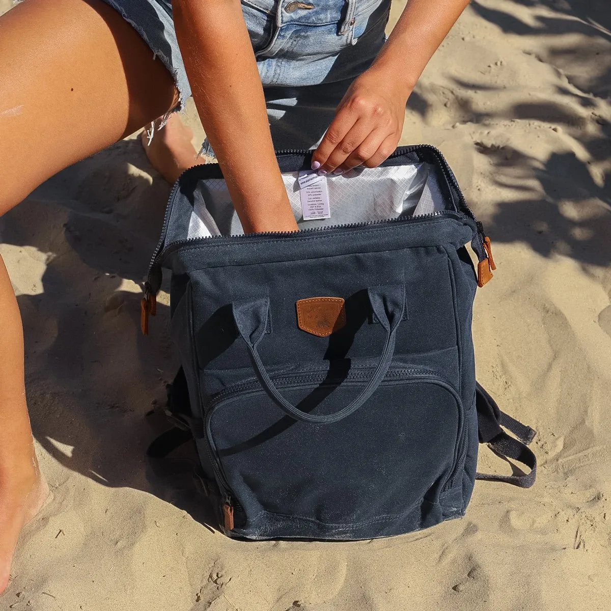 Waxed Canvas Picnic Backpack Cooler