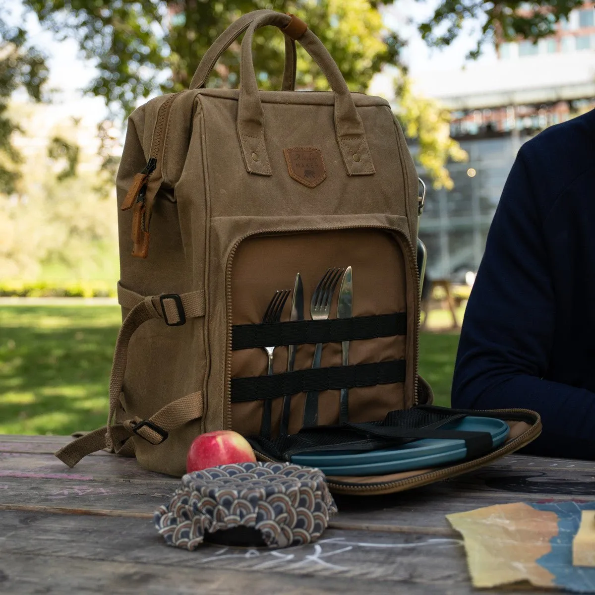 Waxed Canvas Picnic Backpack Cooler