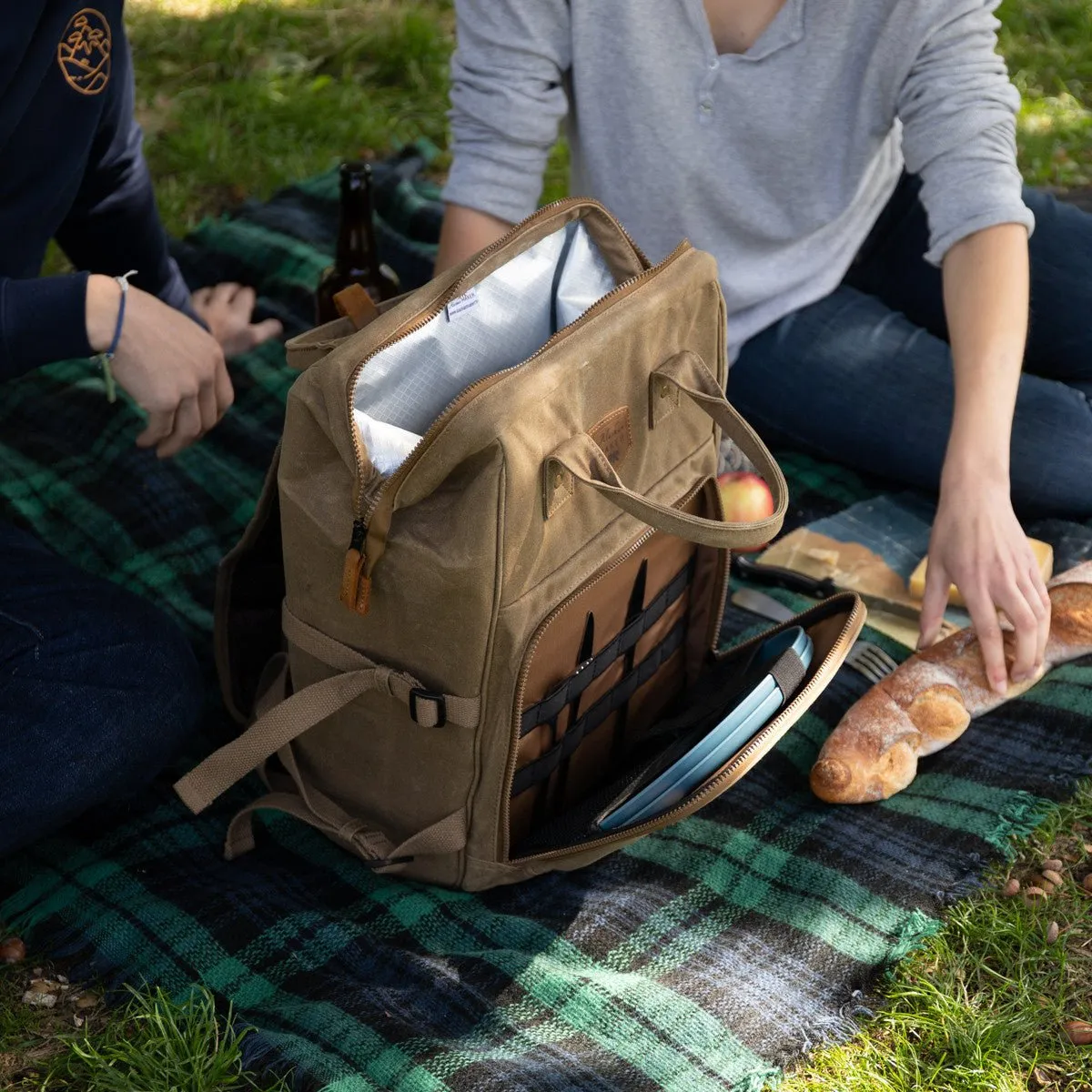 Waxed Canvas Picnic Backpack Cooler