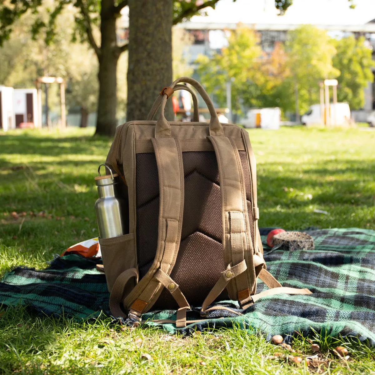 Waxed Canvas Picnic Backpack Cooler